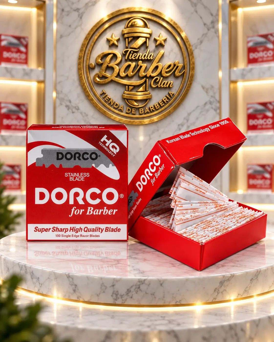 DORCO ROJA CAJITA X100 PARTIDAS DORCO HOJILLAS 8801038602295 - Tienda Barber Clan
