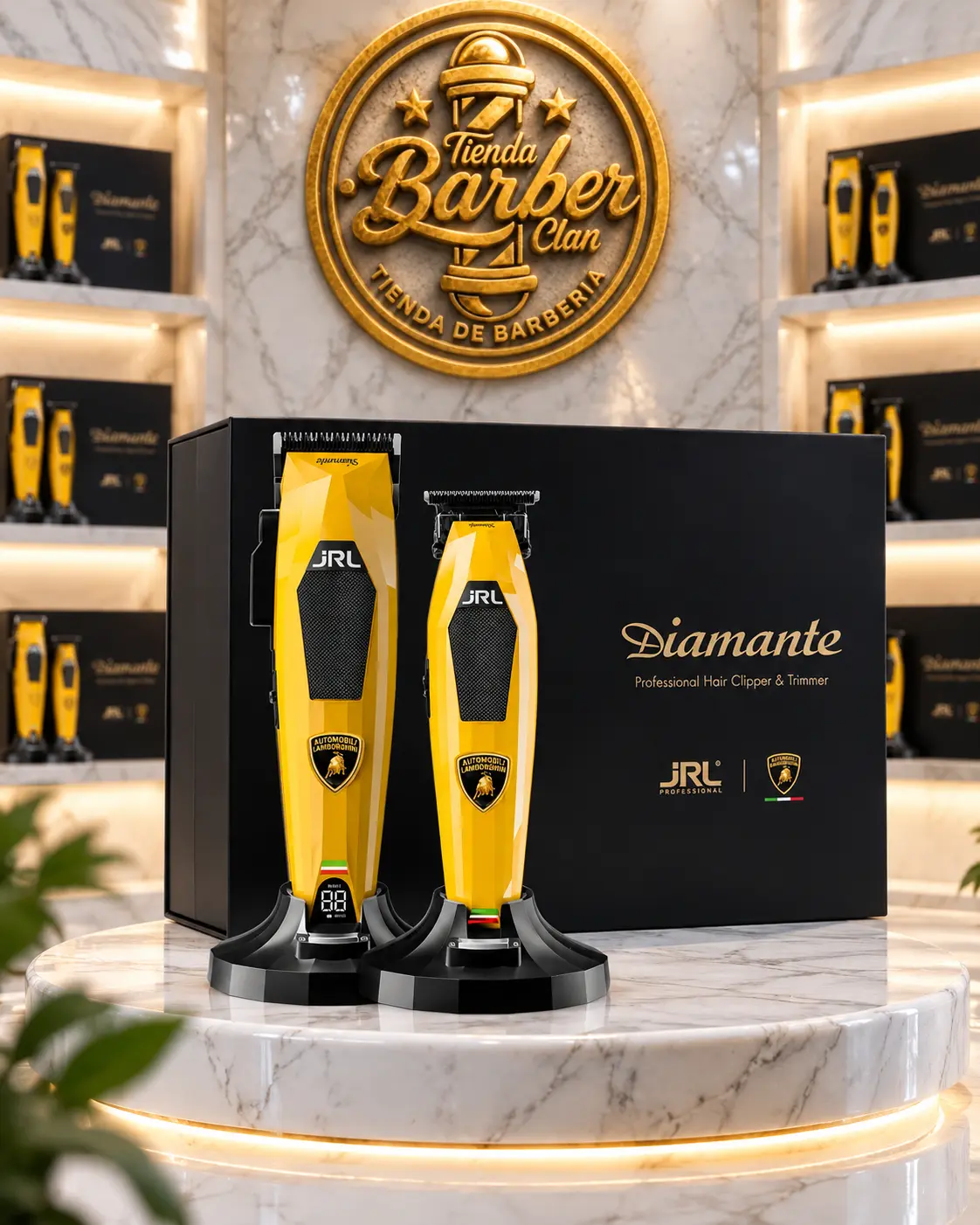 COMBO MAQ. JRL DIAMANTE AMARILLO JRL ,DESINFECTANTE Y LUBRICANTES DE MAQUINAS 11351634 - Tienda Barber Clan