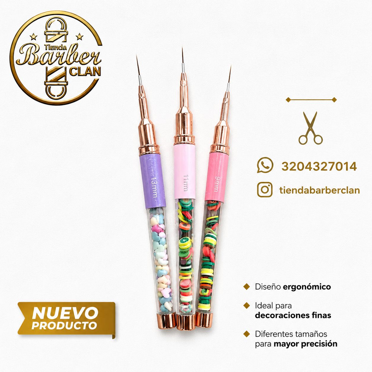 PINCEL LINER PARA UÑAS 3028 BLUE LOVER MANICURE Y PEDICURE UÑAS 3028 - Tienda Barber Clan