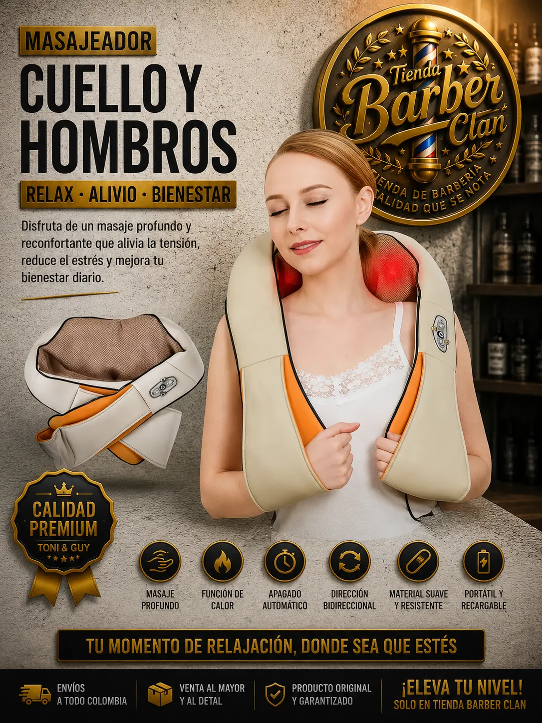 MASAJEADOR CERVICAL CHINA MASAJEADORES 6923112466561 - Tienda Barber Clan