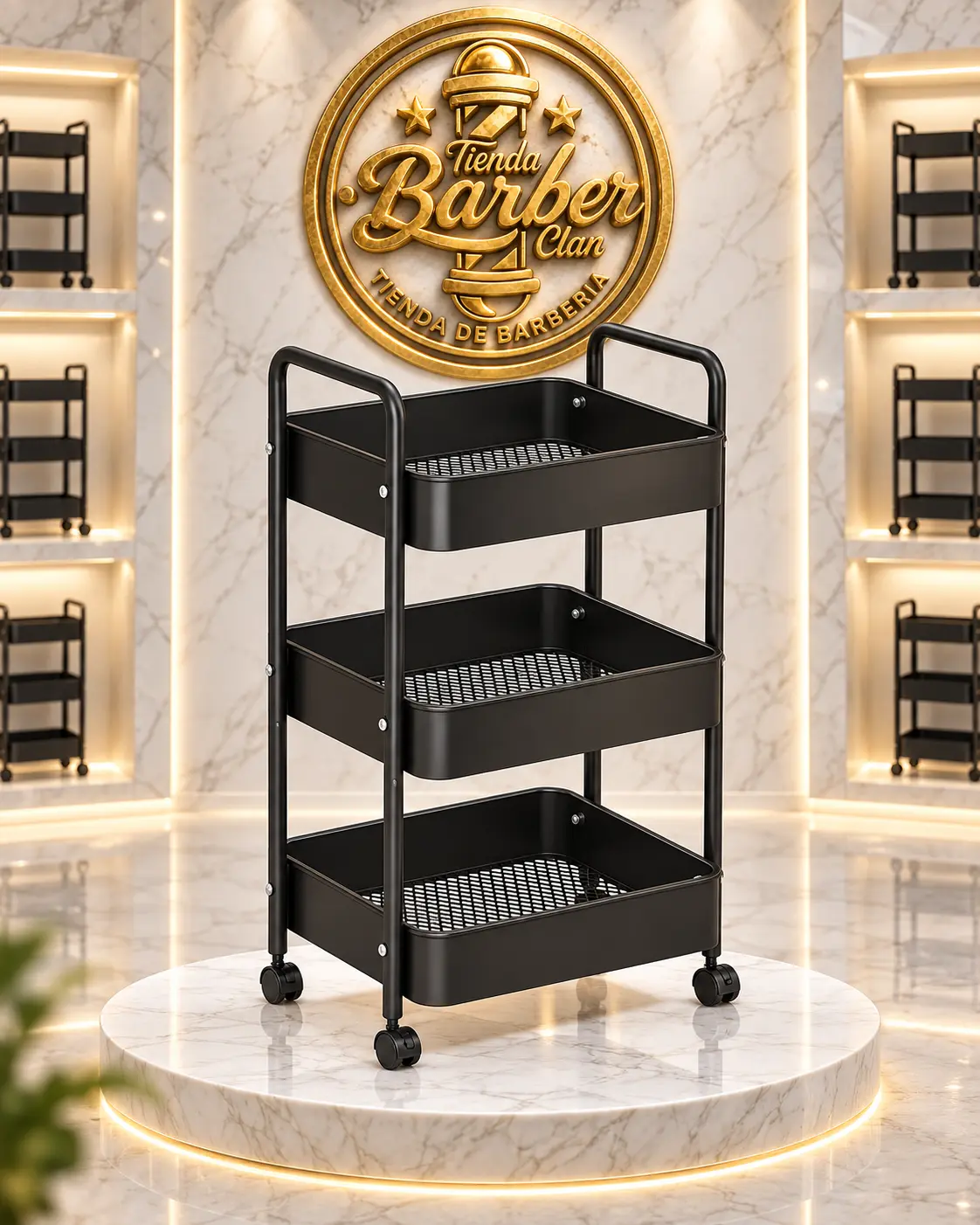 CARRITO ORGANIZADOR METALICO CHINA ACCESORIOS DE BARBERIA 879210 - Tienda Barber Clan