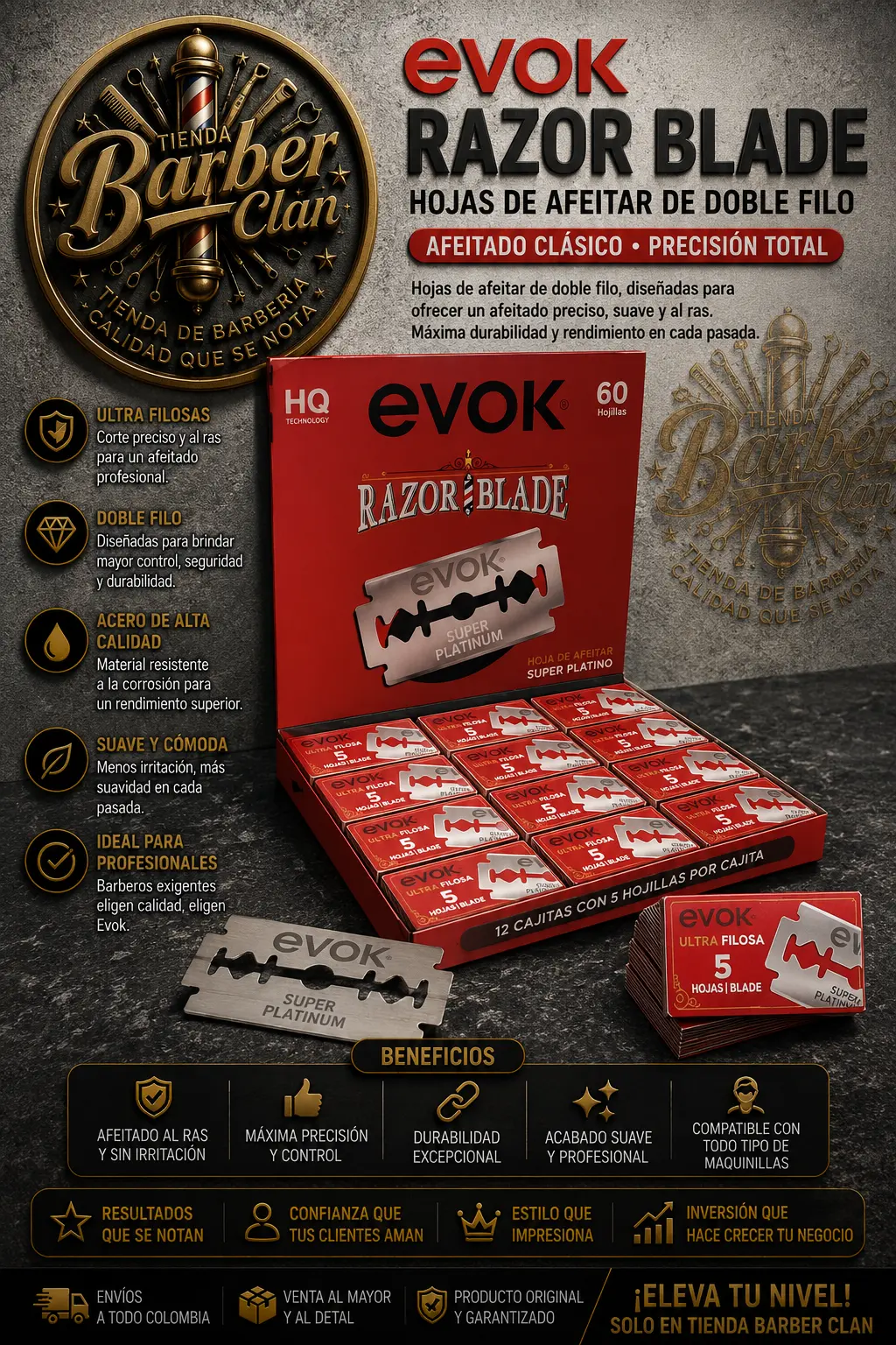 DISPLAY HOJILLAS EVOK X60 EVOK HOJILLAS 7453038471060 - Tienda Barber Clan
