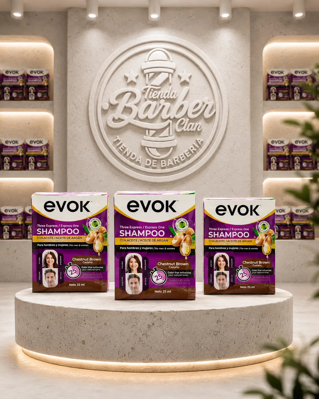SHAMPOO TINTE SACHET CASTAÑO CLARO EVOK EVOK TINTES y PERMANENTES 7450210018808 - Tienda Barber Clan