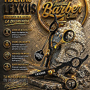 TIJERA NEGRO DORADO LEXXUS 008 LEXXUS TIJERAS 7781010213 - Tienda Barber Clan