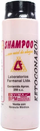 SHAMPOO KETOCONAZOL CON MIEL 250 GR FARMANAL SHAMPOO Y CUIDADO DE EL CABELLO 7707190180019 - Tienda Barber Clan