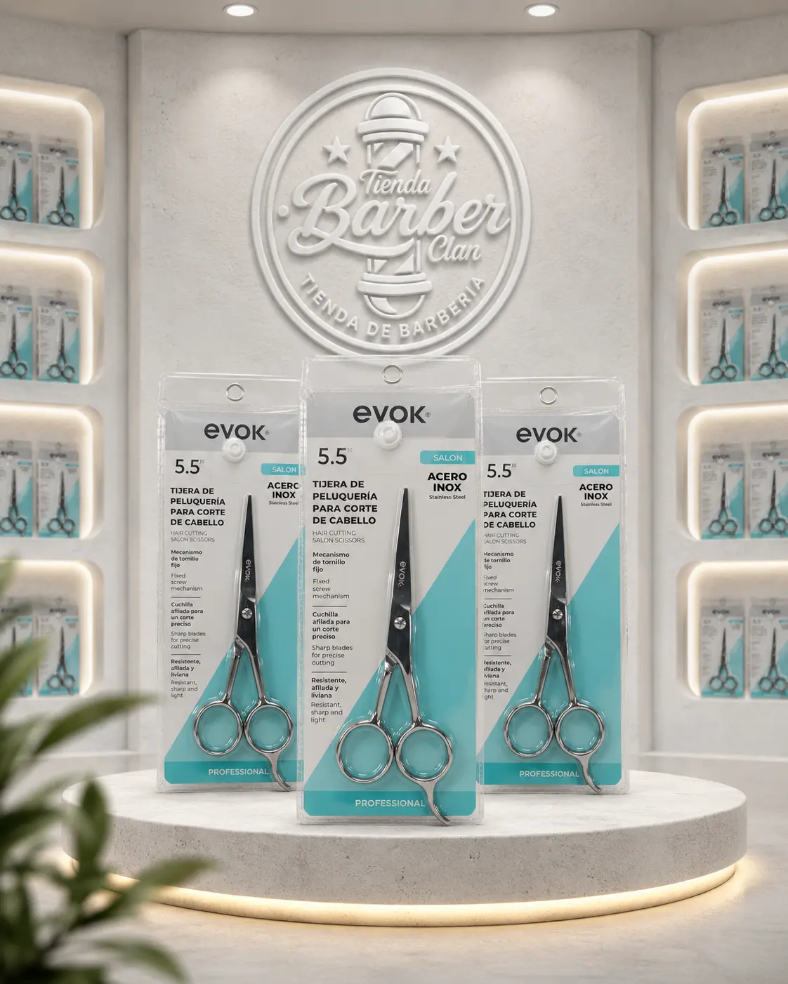 TIJERA EVOK ACERO 5.5 EVOK TIJERAS 7453038480949 - Tienda Barber Clan