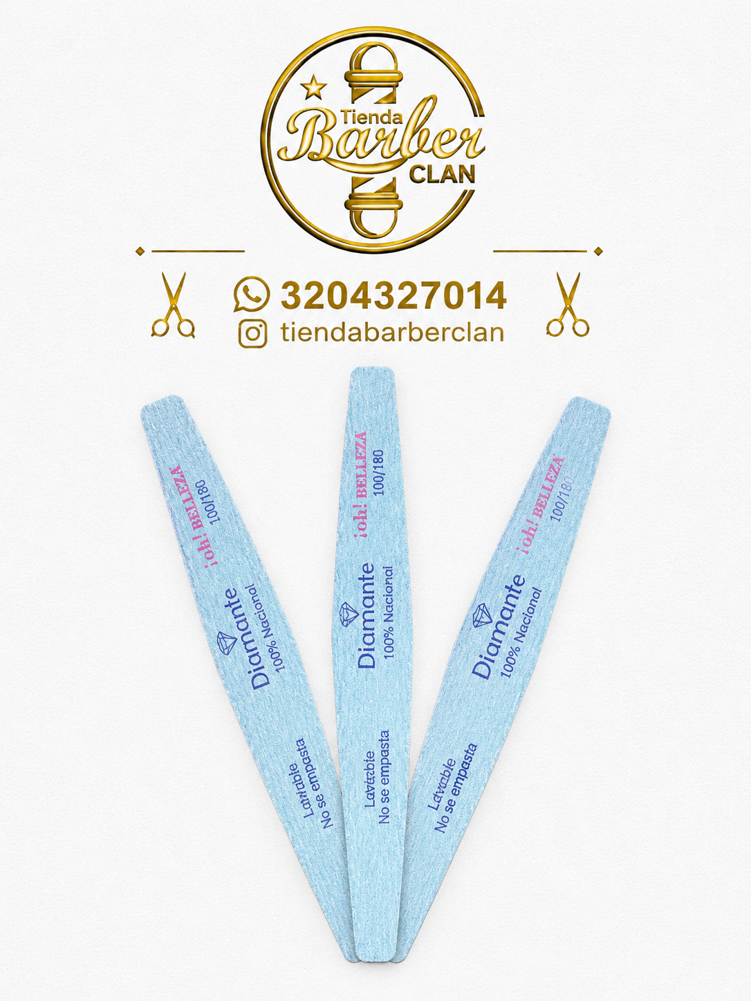 LIMA MEDIA LUNA 100/180 OH BELLEZA DIAMANTE MANICURE Y PEDICURE UÑAS 7701432940157 - Tienda Barber Clan