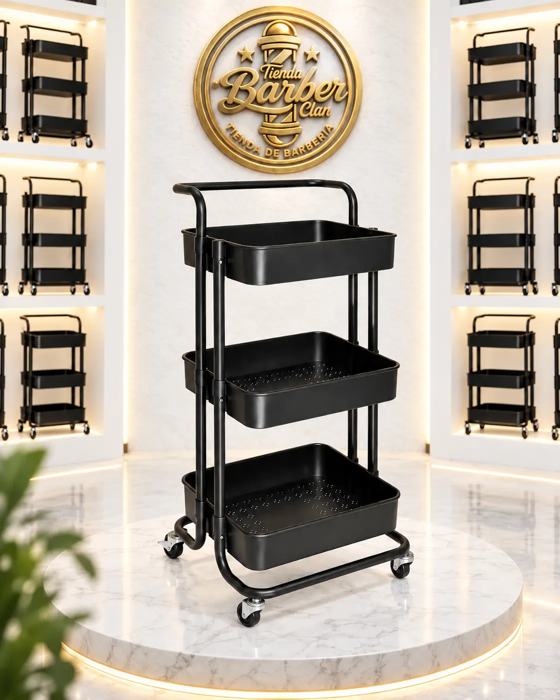 CARRITO AUXILIAR METALICO CHINA ACCESORIOS DE BARBERIA 0193281032 - Tienda Barber Clan
