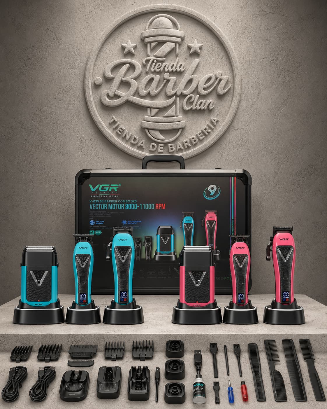 COMBO VGR 035 S3 VGR COMBOS de MAQUINAS 6973224082425 - Tienda Barber Clan
