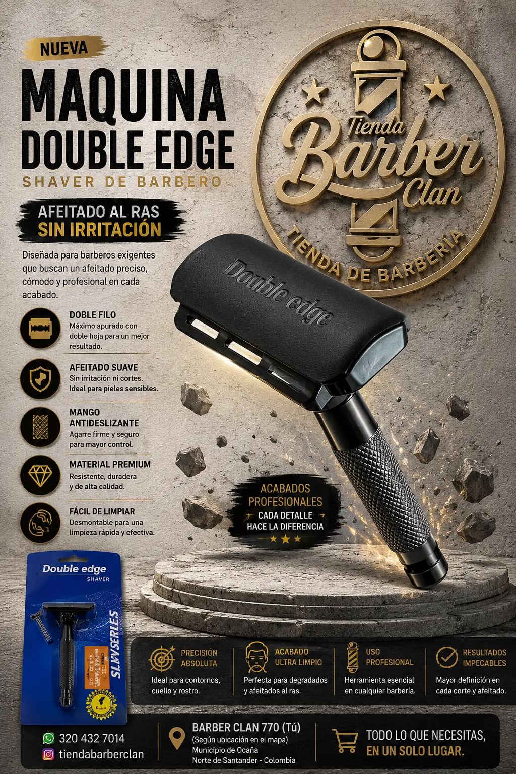 BARBERA CLASICA 669 DOUBLE EDGE BARBERAS NAVAJAS 743573011928 - Tienda Barber Clan