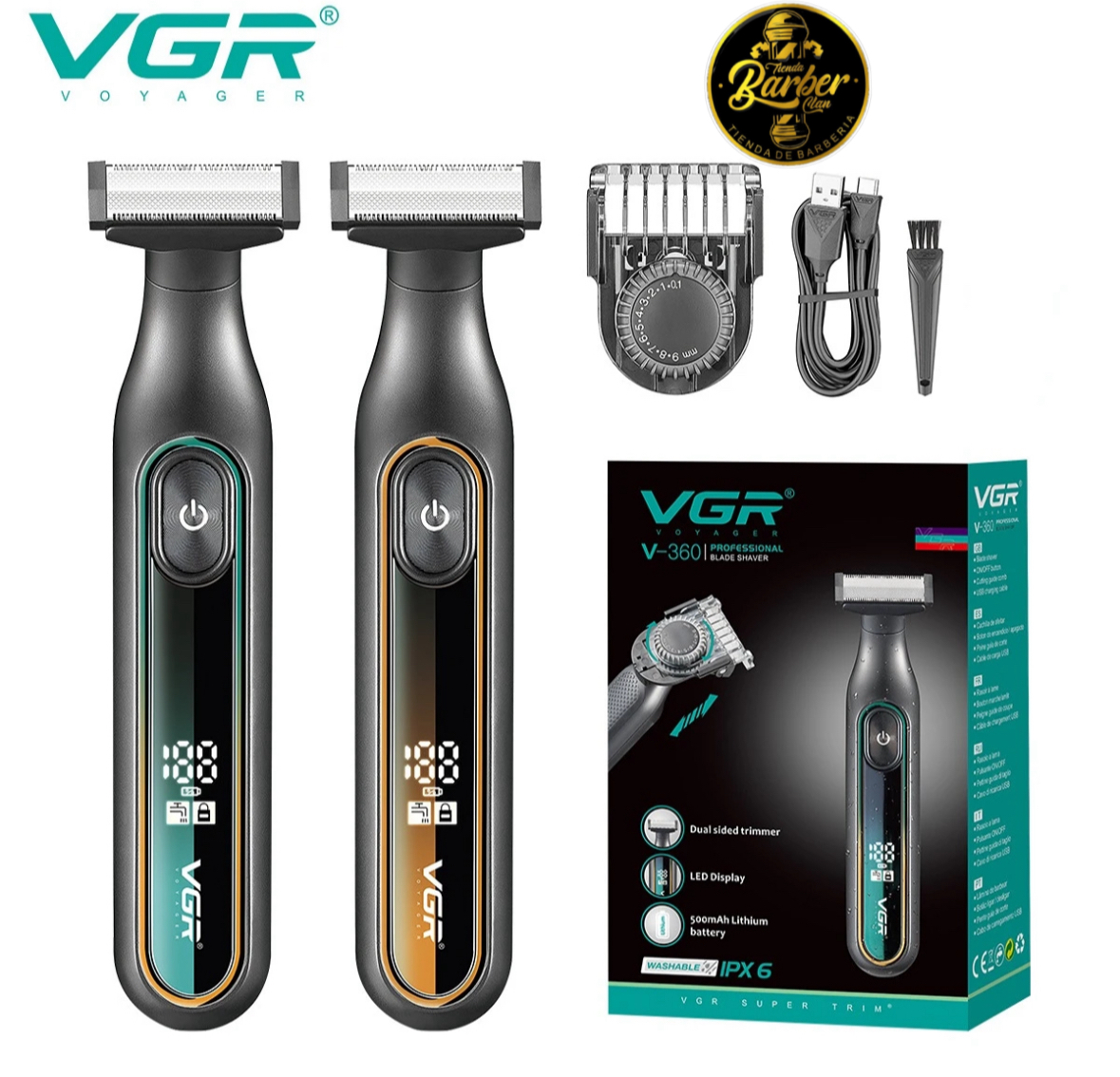 AFEITADORA ELECTRICA VGR 360 VGR MAQUINAS SHAVER DE AFEITAR 6973224083606 - Tienda Barber Clan
