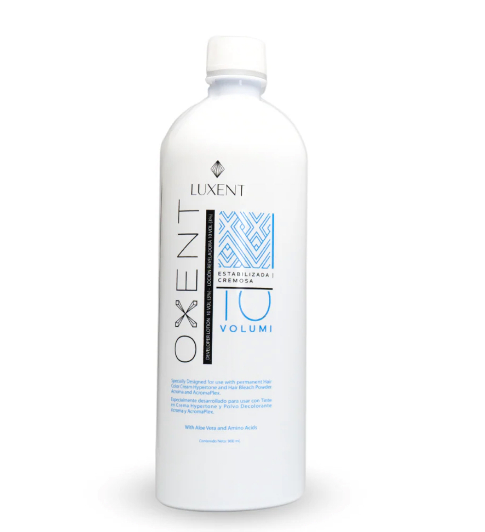 AGUA OXIGENADA LUXENT VOL 10 - 900ML TINTES y PERMANENTES 7709682739613 - Tienda Barber Clan