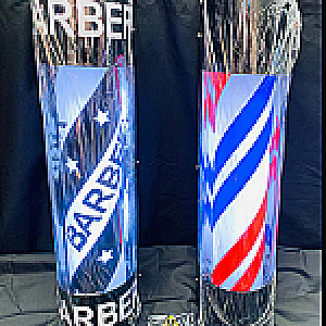 BARBER POOL PEQ (TRICOLOR/ NEGRO ) CHINA BARBER POOL O POSTE DE BARBERIA 00000300001 - Tienda Barber Clan