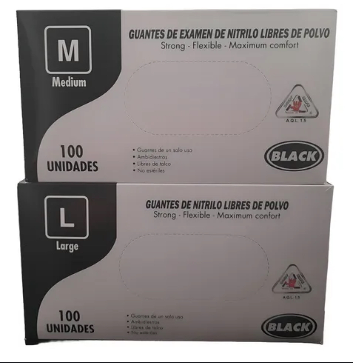CAJA GUANTES NITRILO NEGRO CAL 8 GUANTES 187374 - Tienda Barber Clan