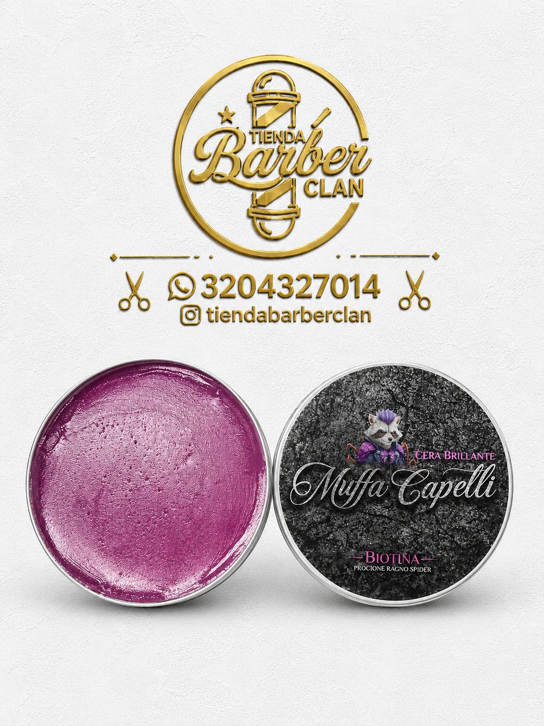 CERA BRILLANTE CON BIOTINA MUFFA CAPELLI 130GR MUFFA CAPELLI CERAS 170420240028 - Tienda Barber Clan