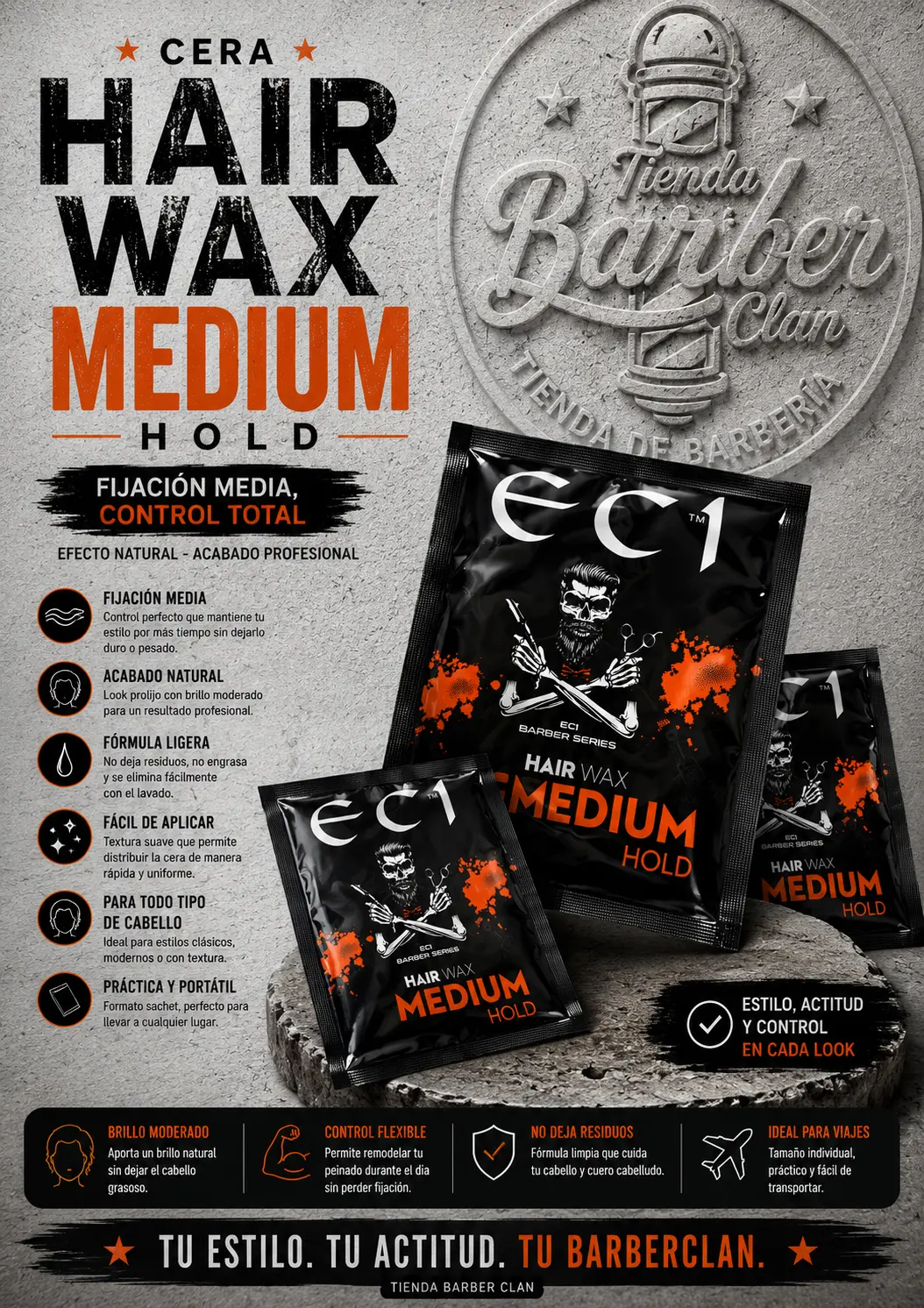 CERA OSSION SACHET ( ECI ) -50ML CERAS 8699009452112 - Tienda Barber Clan