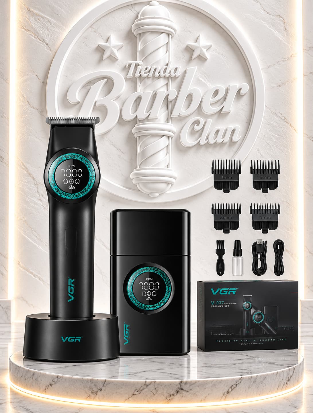 COMBO MAQUINAS VGR 977 & 377 VGR MAQUINAS DE CORTE 6973224080247 - Tienda Barber Clan