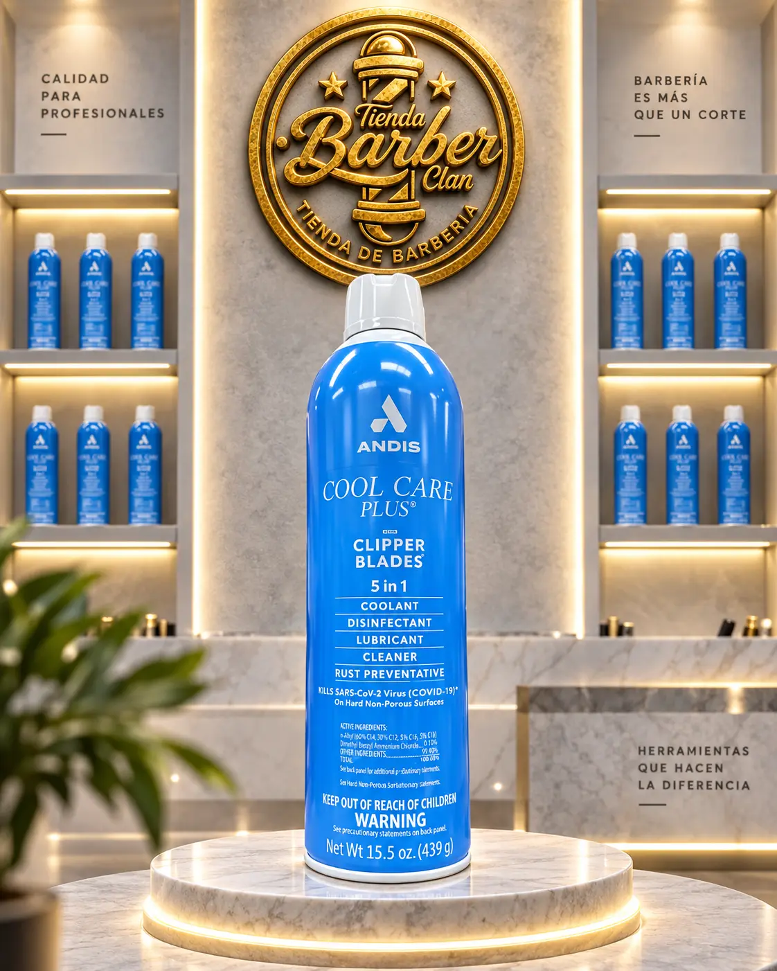 COOL CARE ANDIS 5 EN 1 ( 439 GR ) ANDIS ,DESINFECTANTE Y LUBRICANTES DE MAQUINAS 040102127502 - Tienda Barber Clan
