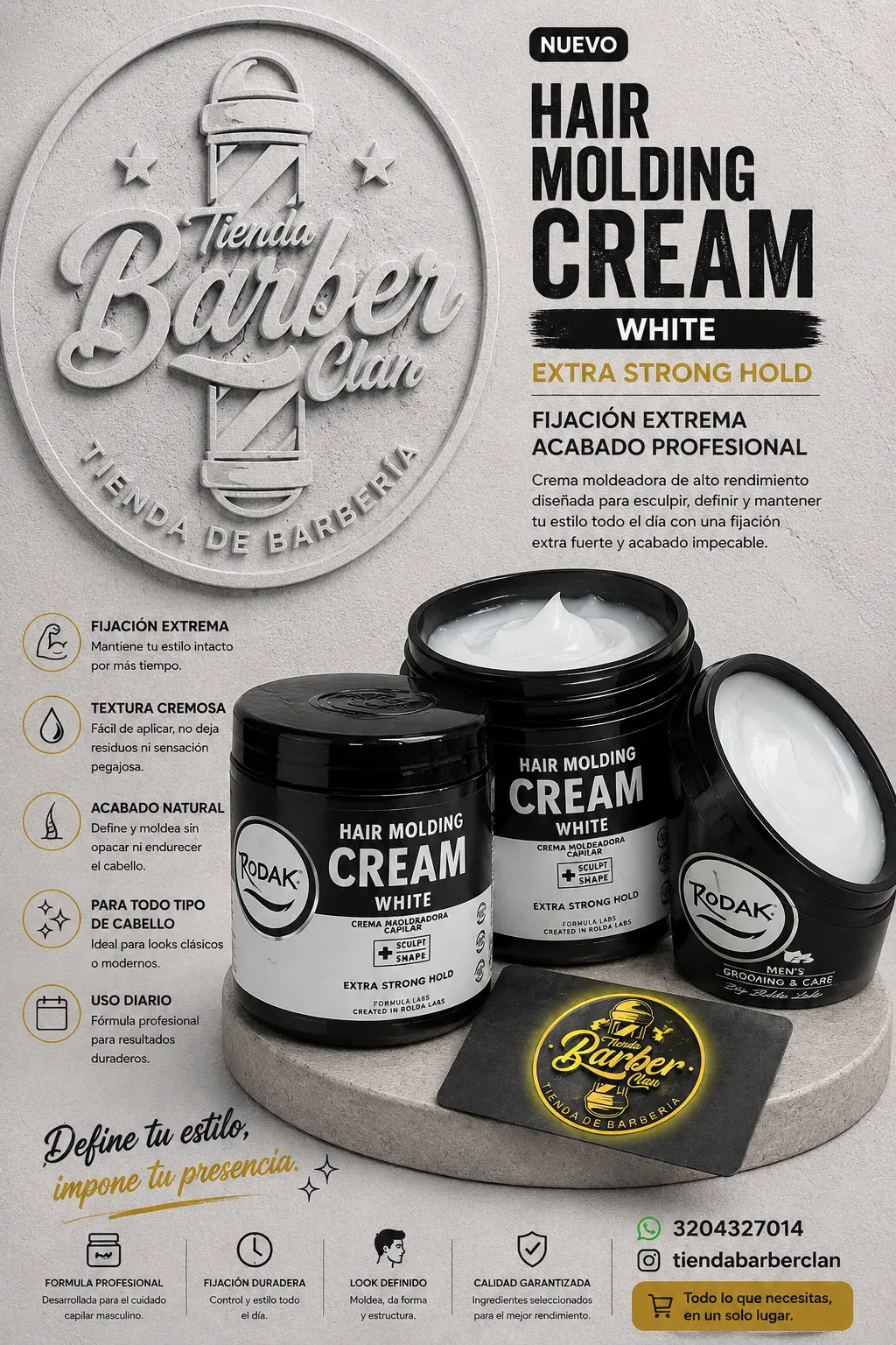 CREMA DE PEINAR WHITE ROLDA 500GR ROLDA CERAS 7707342223199 - Tienda Barber Clan