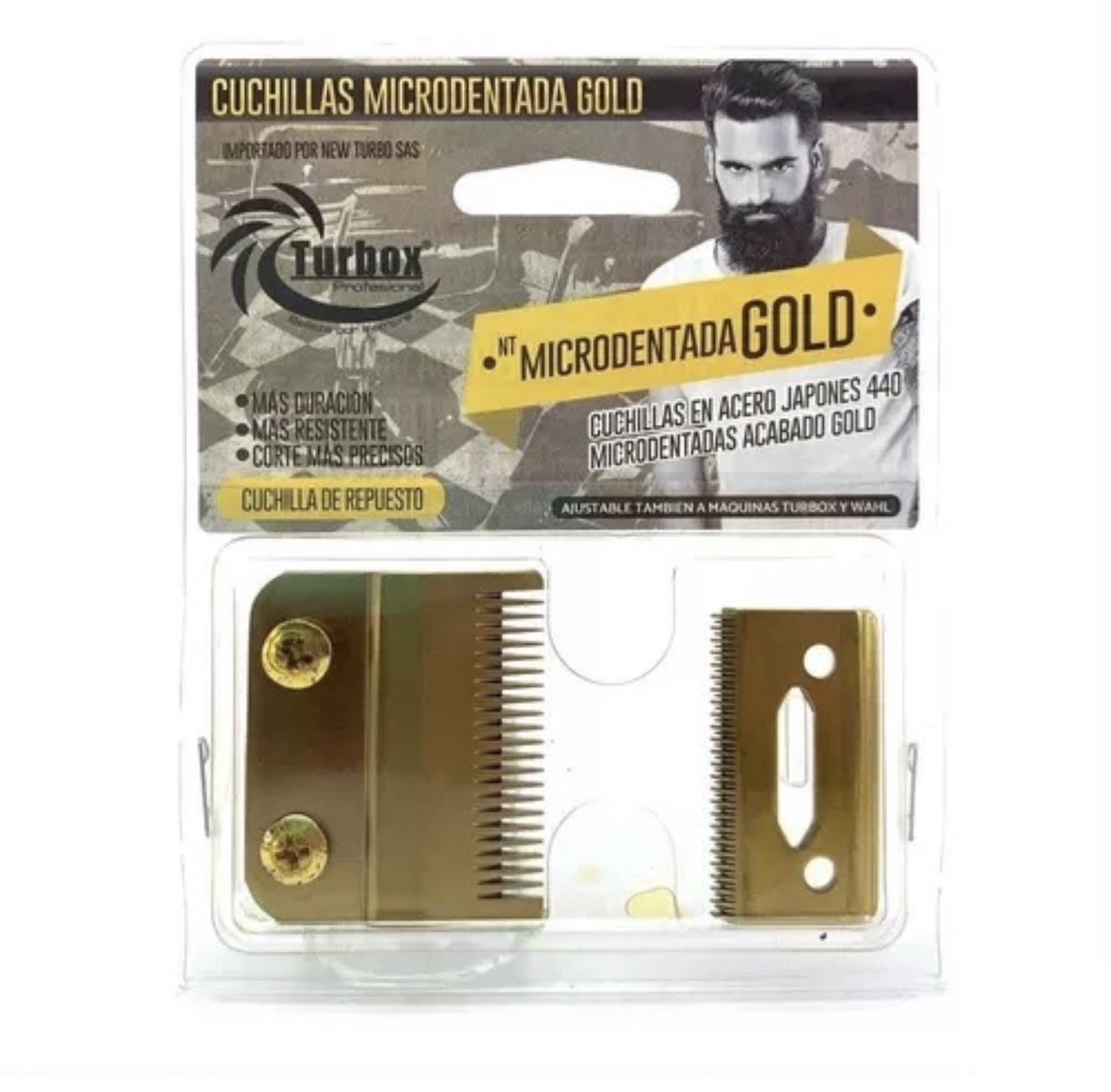 CUCHILLA MICRODENTADA GOLD TURBOX CUCHILLAS Y REPUESTOS 7964458277878 - Tienda Barber Clan
