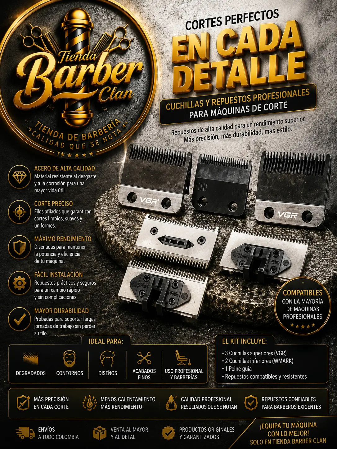 CUCHILLA VGR 001 VGR 6973224088519 - Tienda Barber Clan