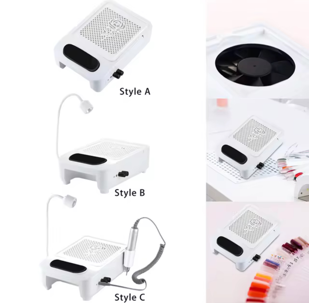 EXTRACTOR DE POLVO 4 EN 1 MANICURE Y PEDICURE UÑAS 55595655 - Tienda Barber Clan