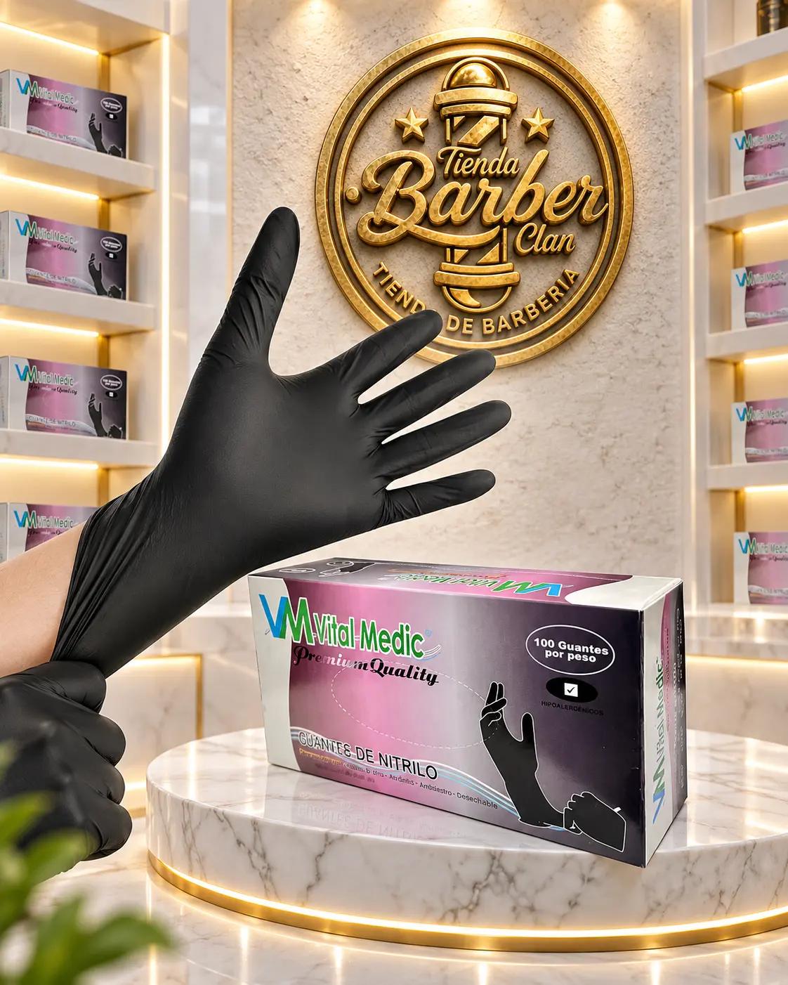 GUANTES NITRILO NEGRO VITAL MEDIC GUANTES 7708997973590 - Tienda Barber Clan