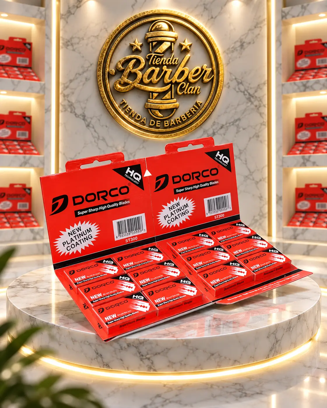 DISPLAY DE HOJILLA DORCO ROJA DORCO HOJILLAS 80103820026 - Tienda Barber Clan