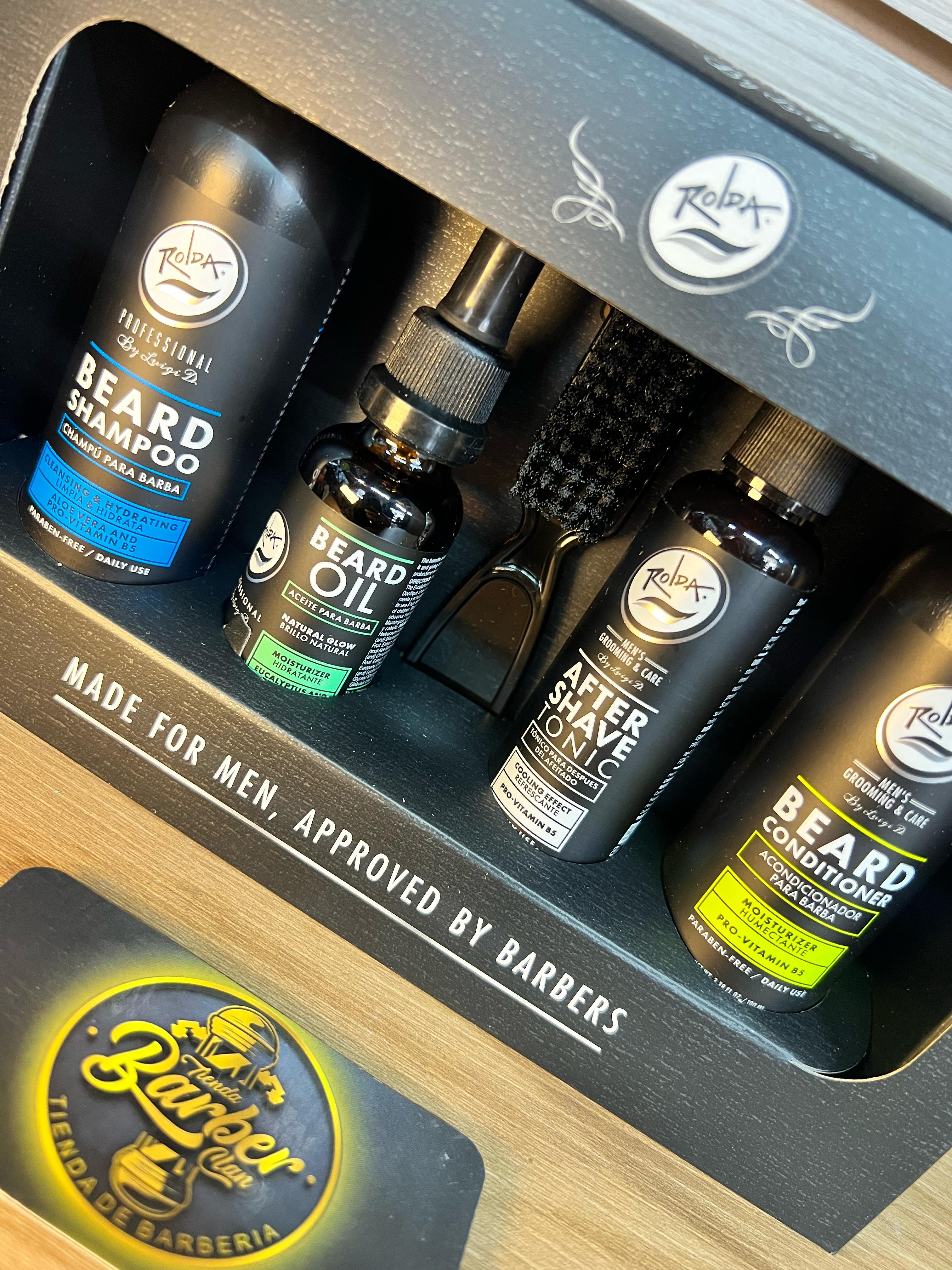KIT PARA LA BARBA ROLDA (SHAMPOO+ACONDICIONADOR+ACEITE+AFTER SHAVE+CEPILLO) ROLDA ACEITES PARA BARBA Y CABELLO 7709413275762 - Tienda Barber Clan