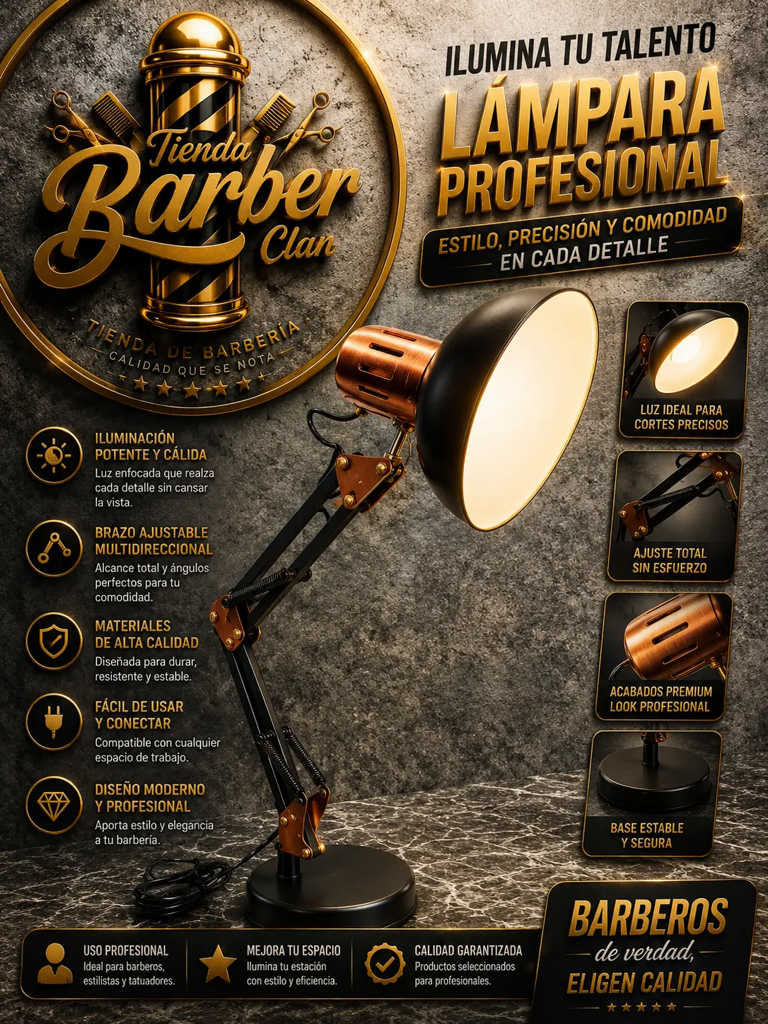 LAMPARA DE MESA MT-811 CHINA LAMPARAS 81122011027 - Tienda Barber Clan