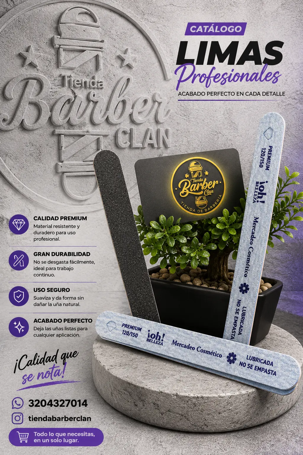 LIMA DE UÑAS MARCADA OH BELLEZA MANICURE Y PEDICURE UÑAS 57865883 - Tienda Barber Clan