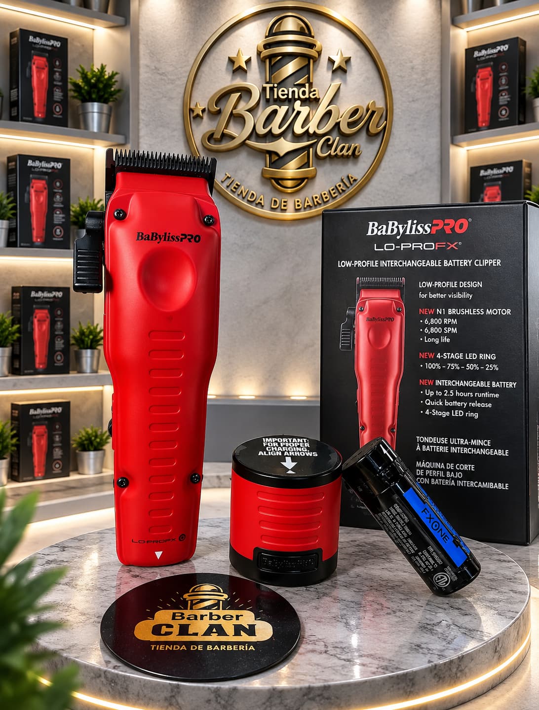 MAQUINA DE CORTE BABYLISS LO PRO FX ONE ROJA MAQUINAS DE CORTE MAQ--DEF-6100 - Tienda Barber Clan