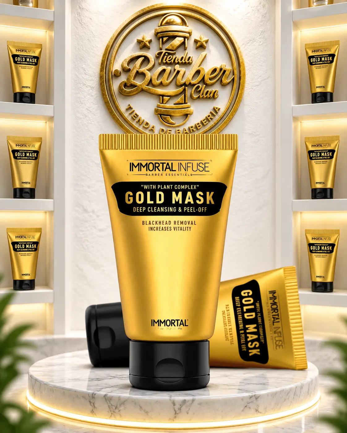 MASCARILLA GOLD INMORTAL 150ML INMORTAL FACIAL 8682225555880 - Tienda Barber Clan