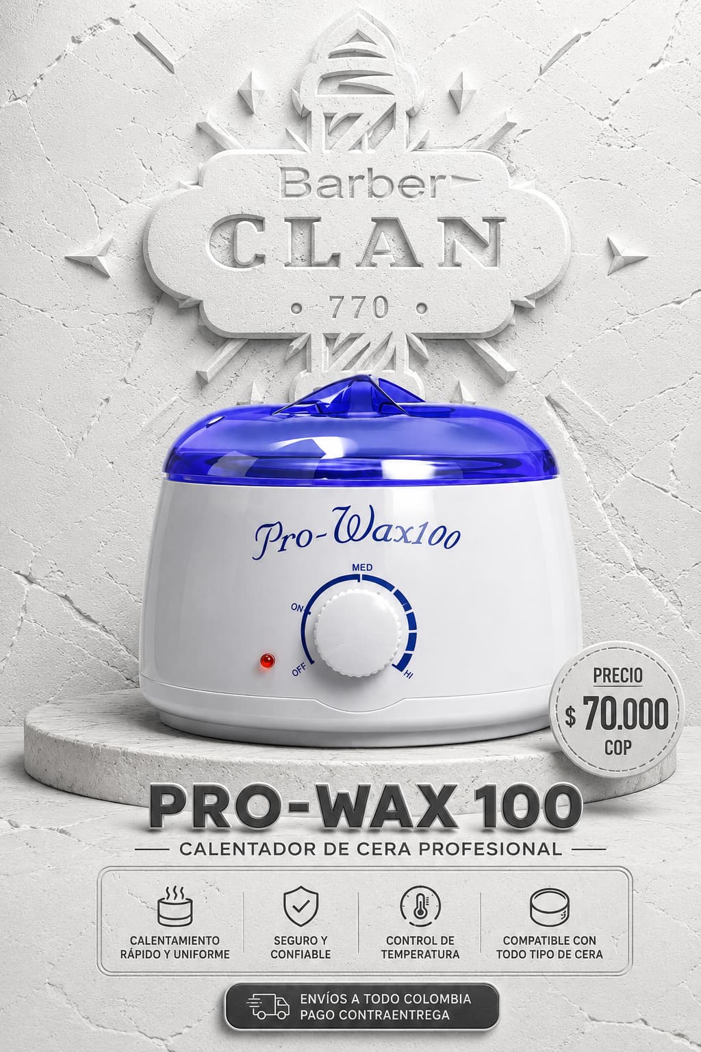 OLLA DE CERA PRO WAX 100 CHINA DEPILACION 6843572881097 - Tienda Barber Clan