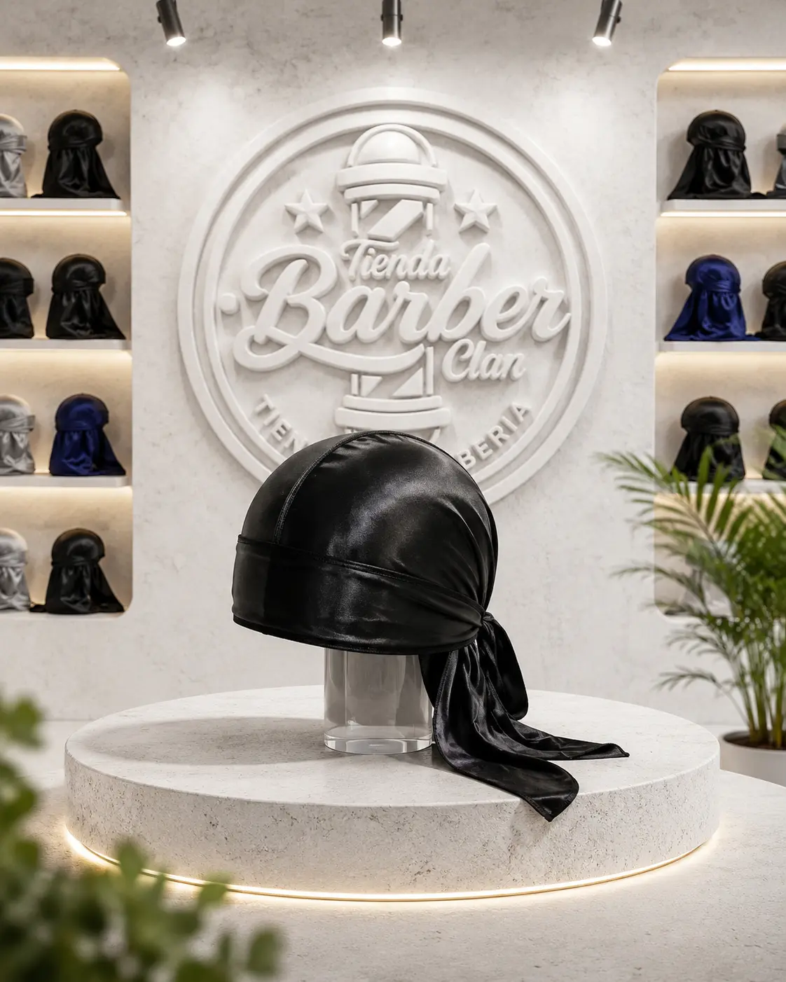 PAÑOLETA DURAG SENCILLO NEGRO CHINA GORROS 95872190069 - Tienda Barber Clan