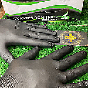 PAR DE GUANTES NITRILO ( NEGROS ) GUANTES 4639 - Tienda Barber Clan