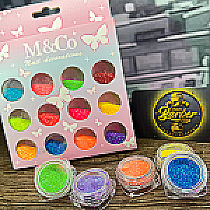 POLVO EFECTO AZUCAR X 12 REF 253 M&CO MANICURE Y PEDICURE UÑAS 7702025417353 - Tienda Barber Clan