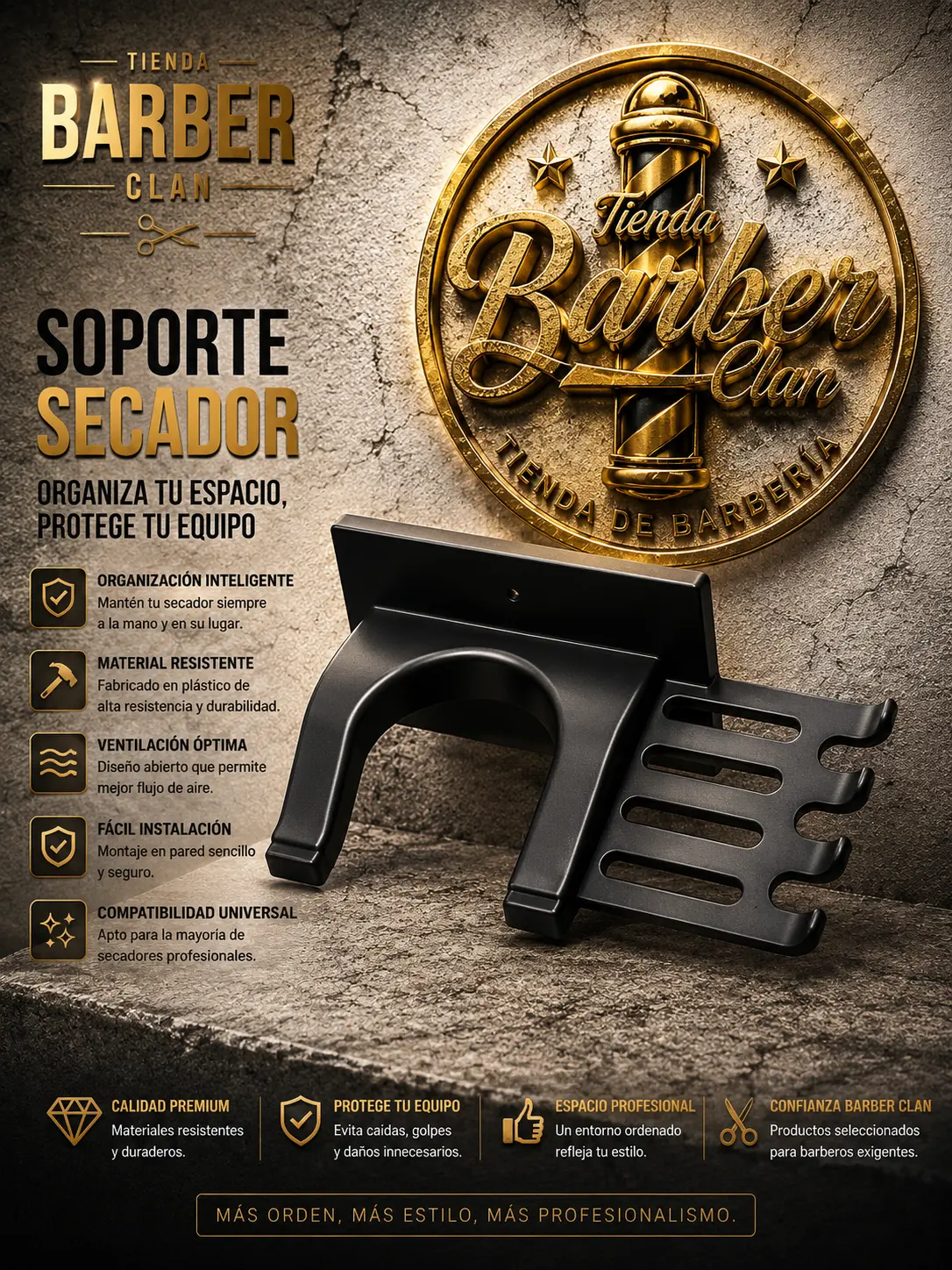PORTA SECADOR TURBOX TURBOX SECADORES 7796445830183 - Tienda Barber Clan