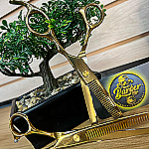 TIJERA ENTRESACADORA COBALTADA LEXXUS DORADA TB602 LEXXUS TIJERAS 7325020240001 - Tienda Barber Clan