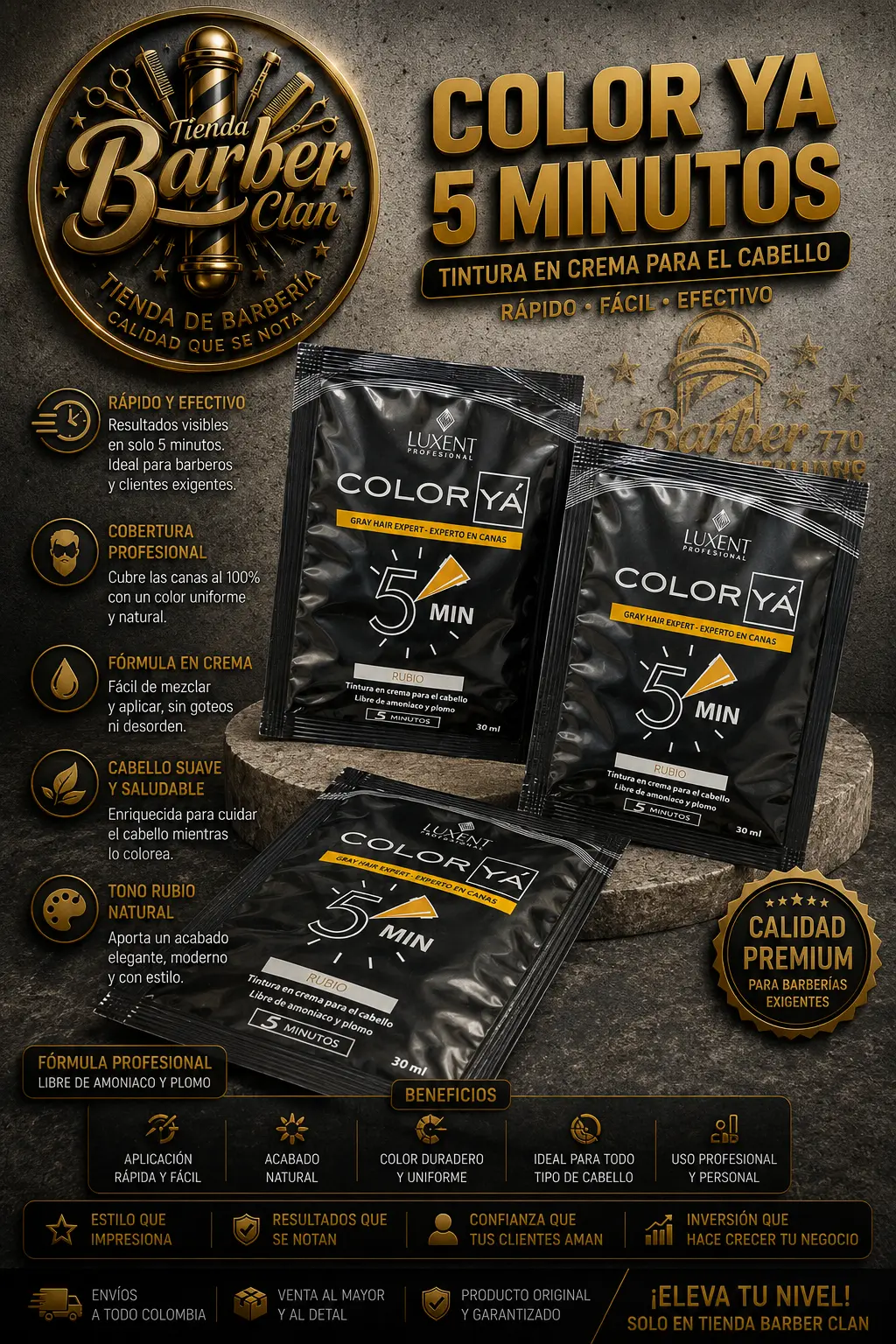 COLOR YA CASTAÑO CLARO 30 ML LUXENT MATIZANTES 7707945157747 - Tienda Barber Clan