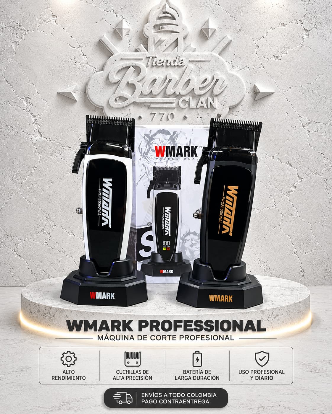 MAQUINA DE CORTE WMARK 8061 WMARK MAQUINAS DE CORTE 6971196418167 - Tienda Barber Clan