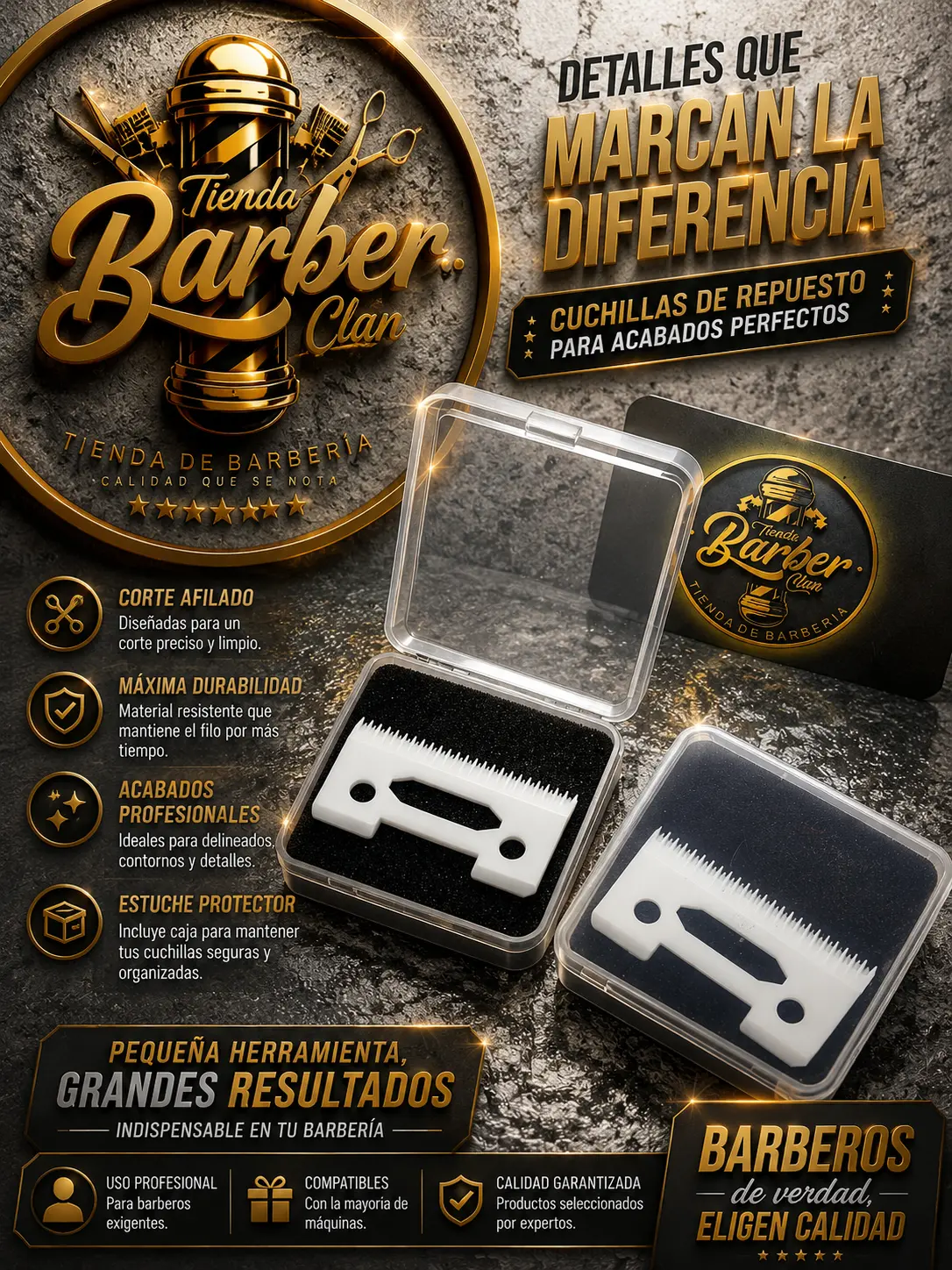CUCHILLA CERAMICA MICRODENTADA CHINA CUCHILLAS Y REPUESTOS 000539 - Tienda Barber Clan