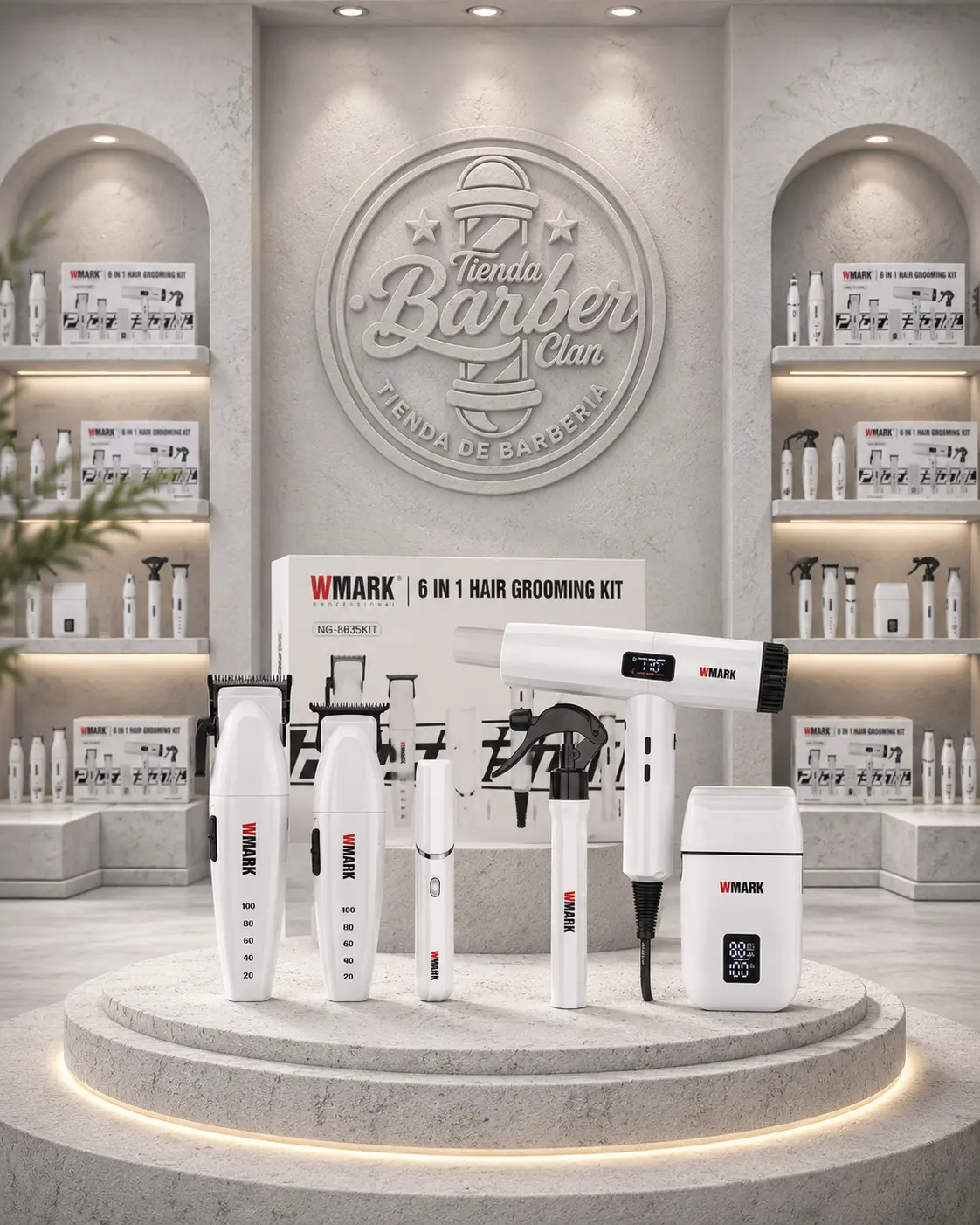 BARBER KIT 6 EN 1 WMARK NG8635 WMARK MAQUINAS DE CORTE 6971196418952 - Tienda Barber Clan