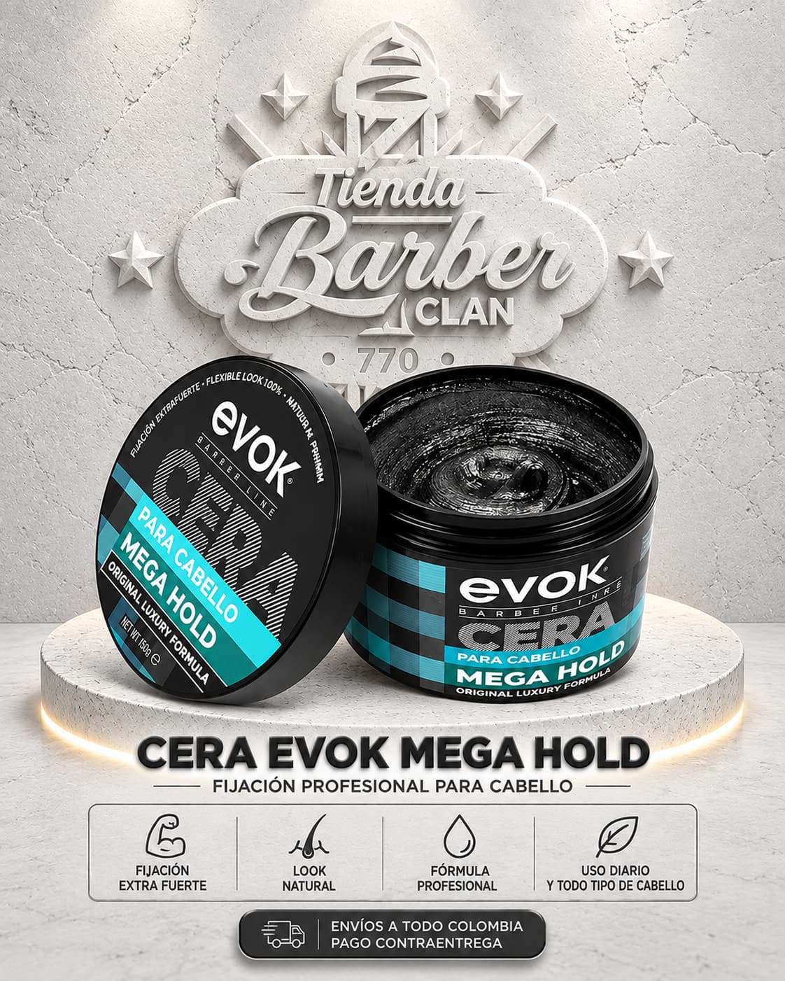 CERA EVOK MEDIUM HOLD 120 EVOK CERAS 7453010093488 - Tienda Barber Clan