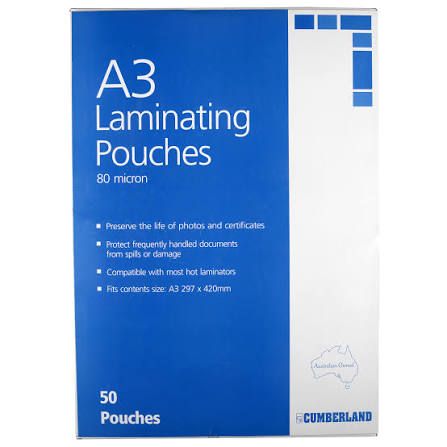 Deli 3896 Laminating Pouches A3 80mic (50's) 4