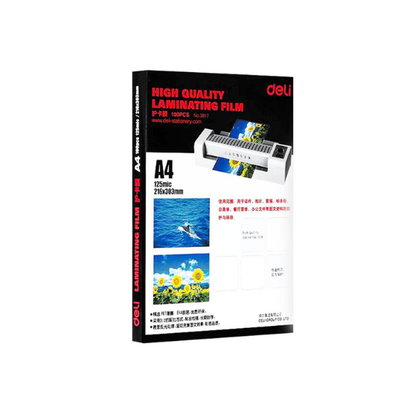 Deli E3817 Laminating Pouches A4 125mic (100's) 4