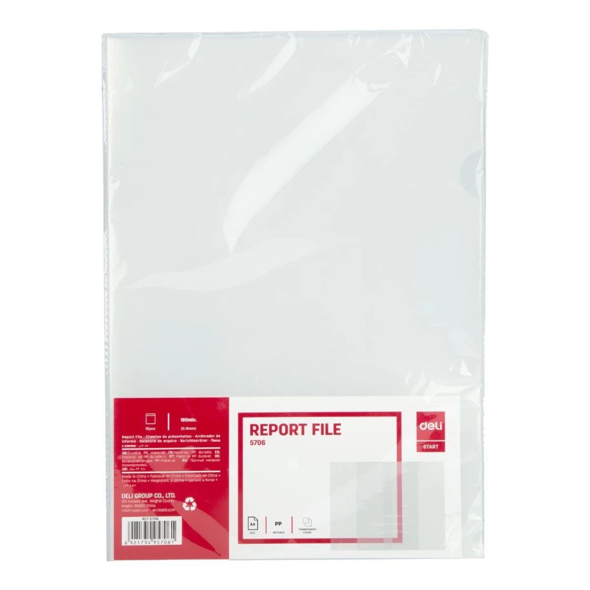 Deli E5707 L-Shape Folder Clear A4 160mic thumbnail 5