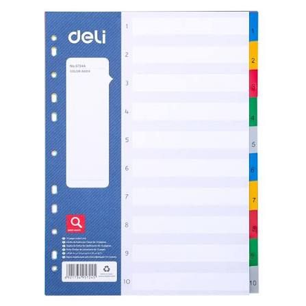Deli E5724A File Divider Index PVC (1-10) 3