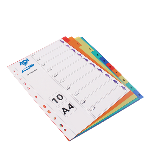 Deli E5724A File Divider Index PVC (1-10) 2