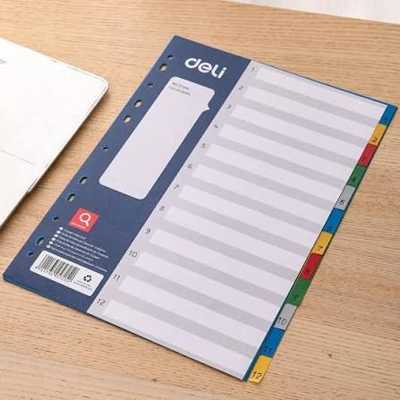 Deli E5725A File Divider Index PVC (1-12) 4